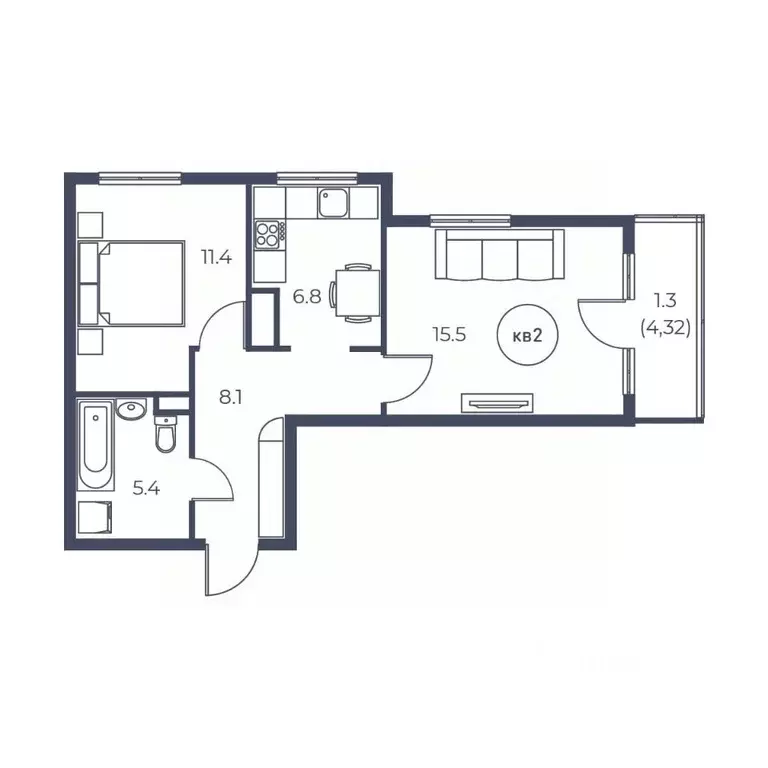 2-к кв. Крым, Саки ул. Заводская, 62 (48.5 м) - Фото 0