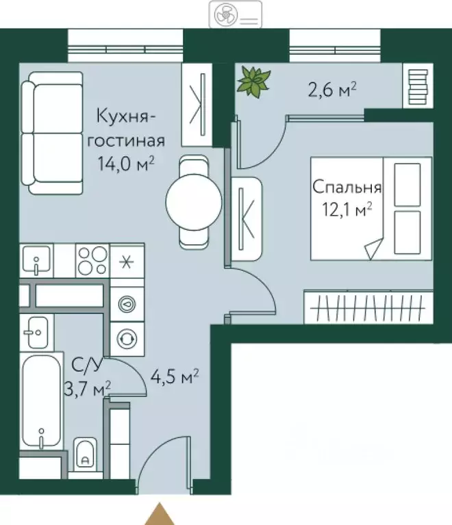 1-к кв. Волгоградская область, Волгоград Новосибирская ул., 74 (36.9 ... - Фото 1