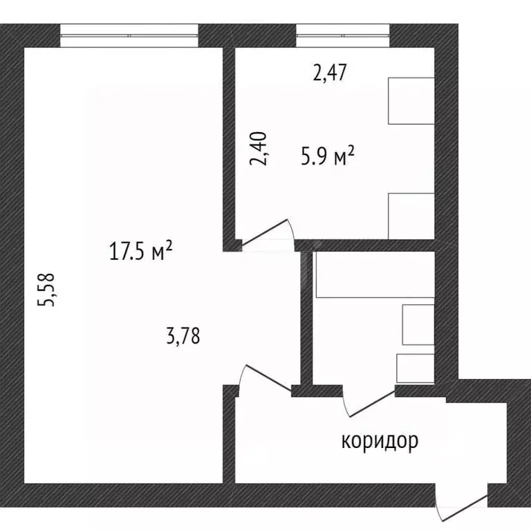 1-к кв. Белгородская область, Белгород Михайловское ш., 32 (31.2 м) - Фото 2