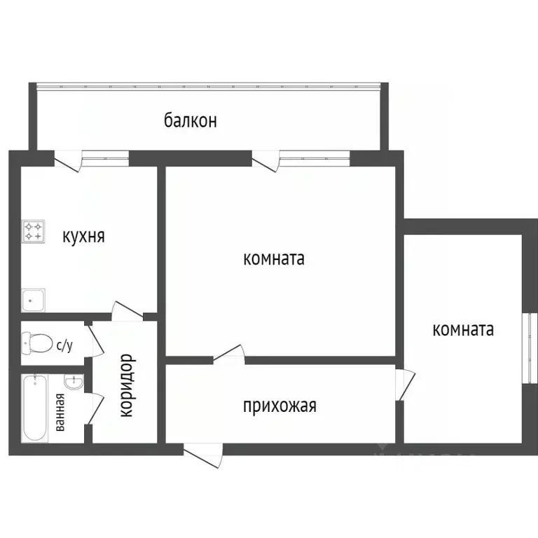 2-к кв. Красноярский край, Красноярск 9 Мая ул., 27 (54.2 м) - Фото 1