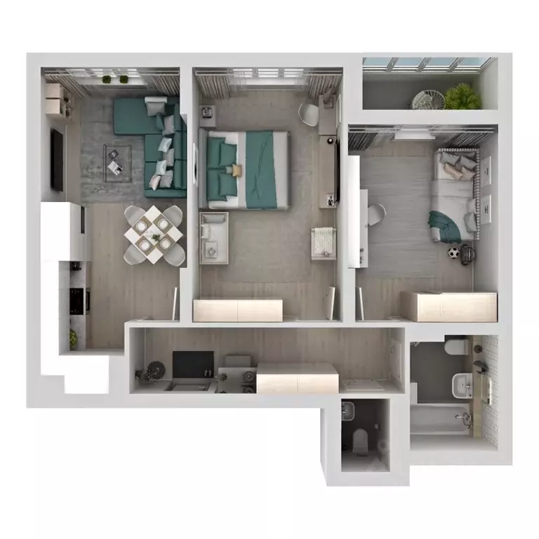 2-к кв. Самарская область, Самара АмГрад жилой комплекс (61.15 м) - Фото 0