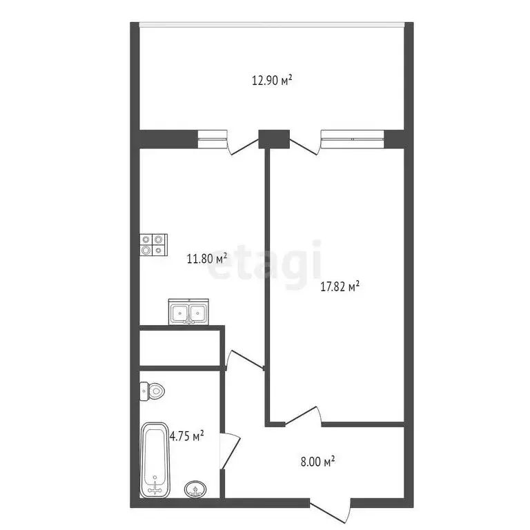 1-комнатная квартира: Анапа, Крепостная улица, 51к1 (55.3 м) - Фото 0