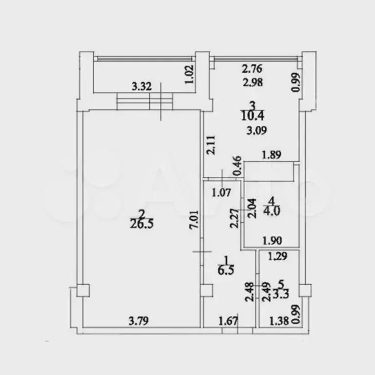 1-к. квартира, 52,3 м, 7/9 эт. - Фото 0