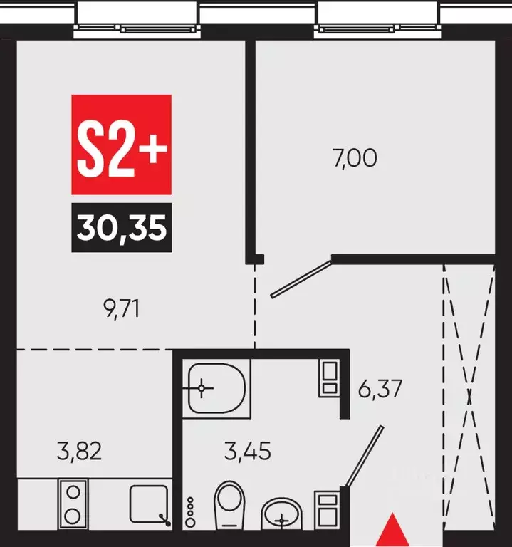2-к кв. Иркутская область, Иркутск Смартаменты жилой комплекс (30.35 ... - Фото 1