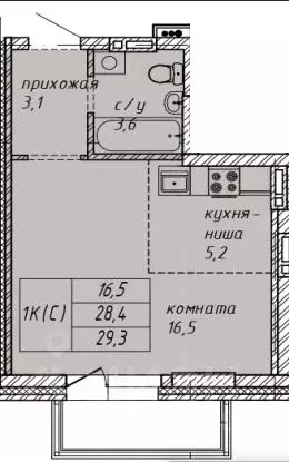 Студия Алтайский край, Барнаул ул. Юрина, 118Д (29.3 м) - Фото 0