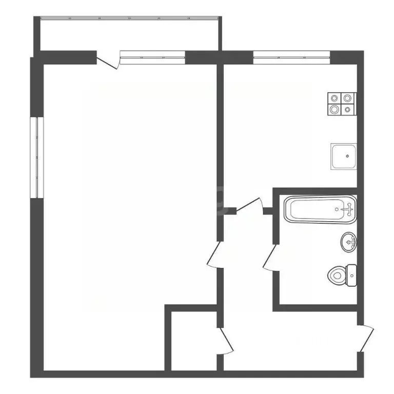 1-к кв. Тульская область, Тула ул. Кирова, 26к1 (30.9 м) - Фото 1