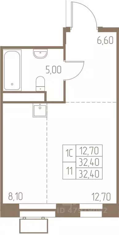 1-к кв. Московская область, Пушкино Фабрикант жилой комплекс, 1 (32.4 ... - Фото 1