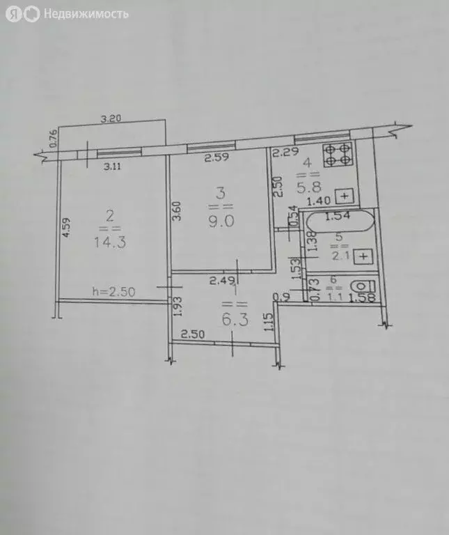 2-комнатная квартира: Бор, 2-й микрорайон, 25 (38.6 м) - Фото 0