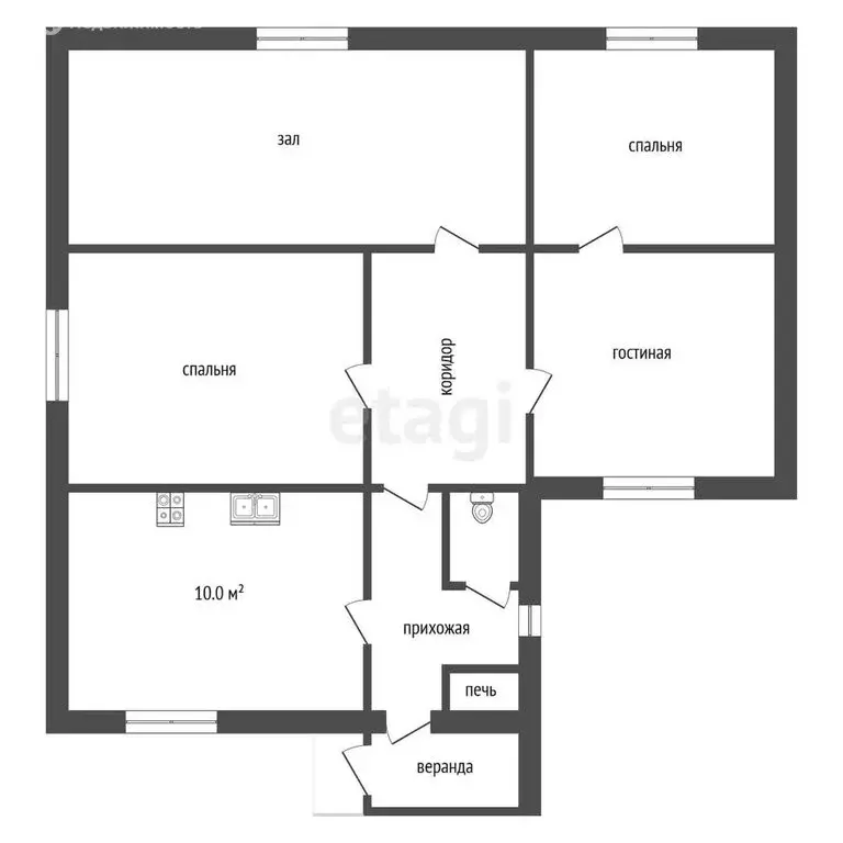 4-комнатная квартира: село Нижняя Санарка, Новая улица, 21А (65.1 м) - Фото 1