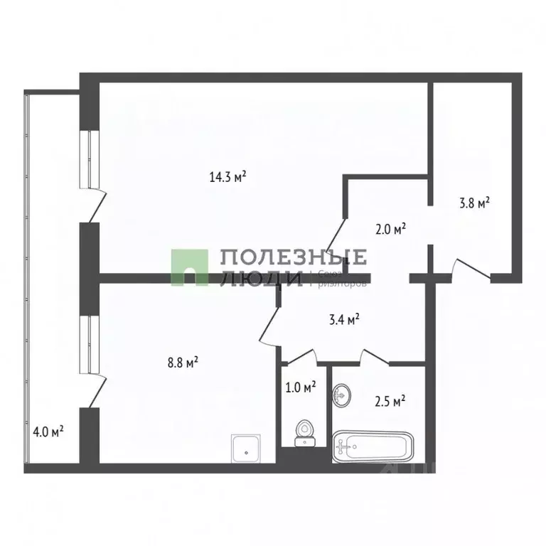 1-к кв. Красноярский край, Красноярск Линейная ул., 76 (35.6 м) - Фото 2