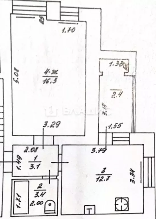 1-к кв. Калининградская область, Янтарный пгт ул. Лесная, 2Б (35.5 м) - Фото 2