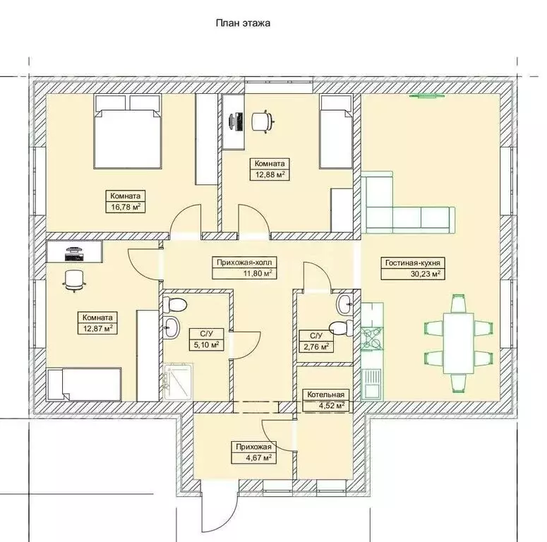 Дом в село Первомайский, Полярная улица (102 м) - Фото 1