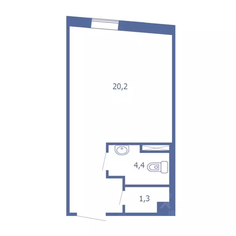 Студия Санкт-Петербург Херсонский проезд, 6 (24.6 м) - Фото 1