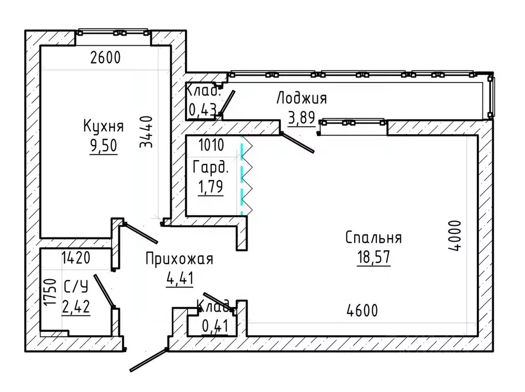1-к кв. Кабардино-Балкария, Нальчик ул. Тарчокова (38.5 м) - Фото 2