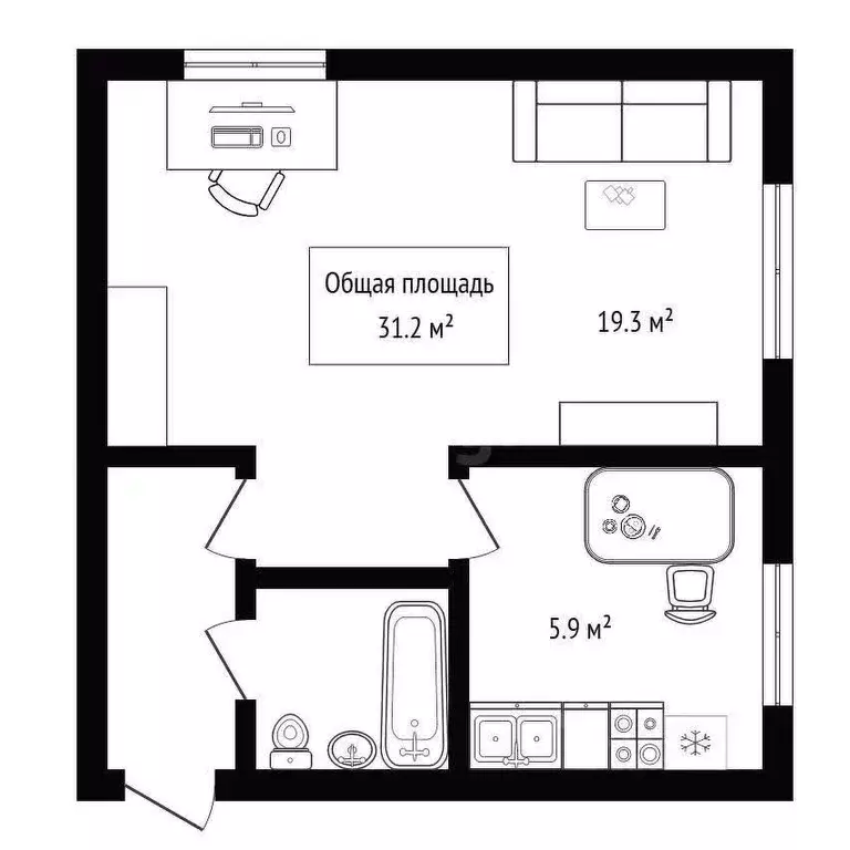 1-к кв. Новосибирская область, Новосибирск Академгородок мкр, проезд ... - Фото 2