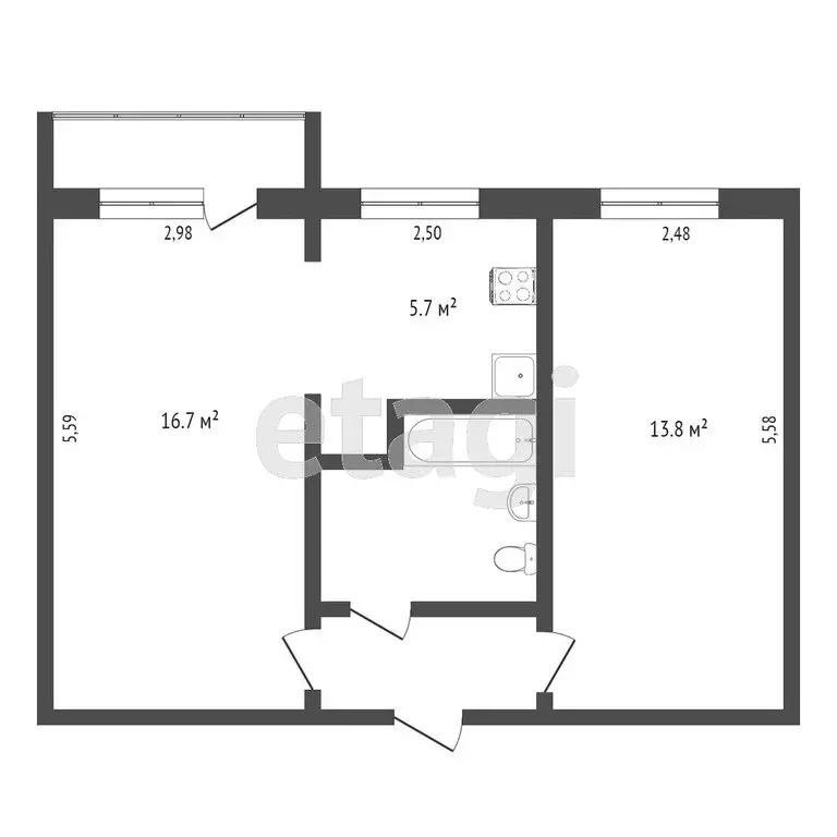2-комнатная квартира: Вологда, улица Чехова, 61 (43.9 м) - Фото 0