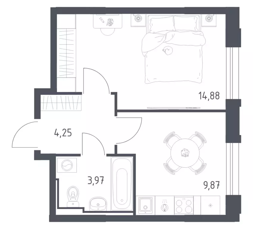 1-к кв. Забайкальский край, Чита Железобетонная ул., 1/4 (32.97 м) - Фото 1