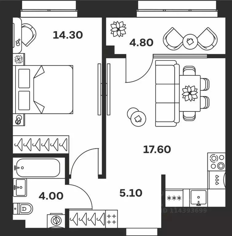 1-к кв. Тульская область, Тула ул. Михеева (45.8 м) - Фото 1
