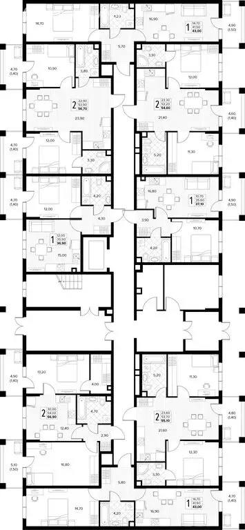 1-комнатная квартира: Сукко, жилой комплекс Кипарис (43 м) - Фото 1