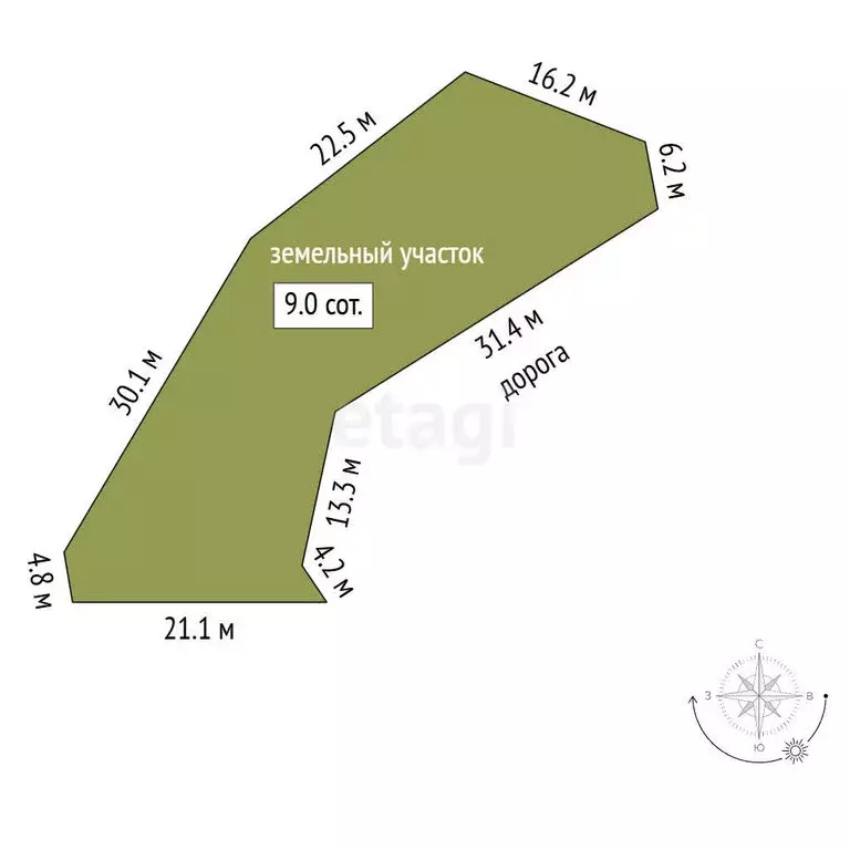 Участок в посёлок Западный, Стартовая улица (9 м) - Фото 1