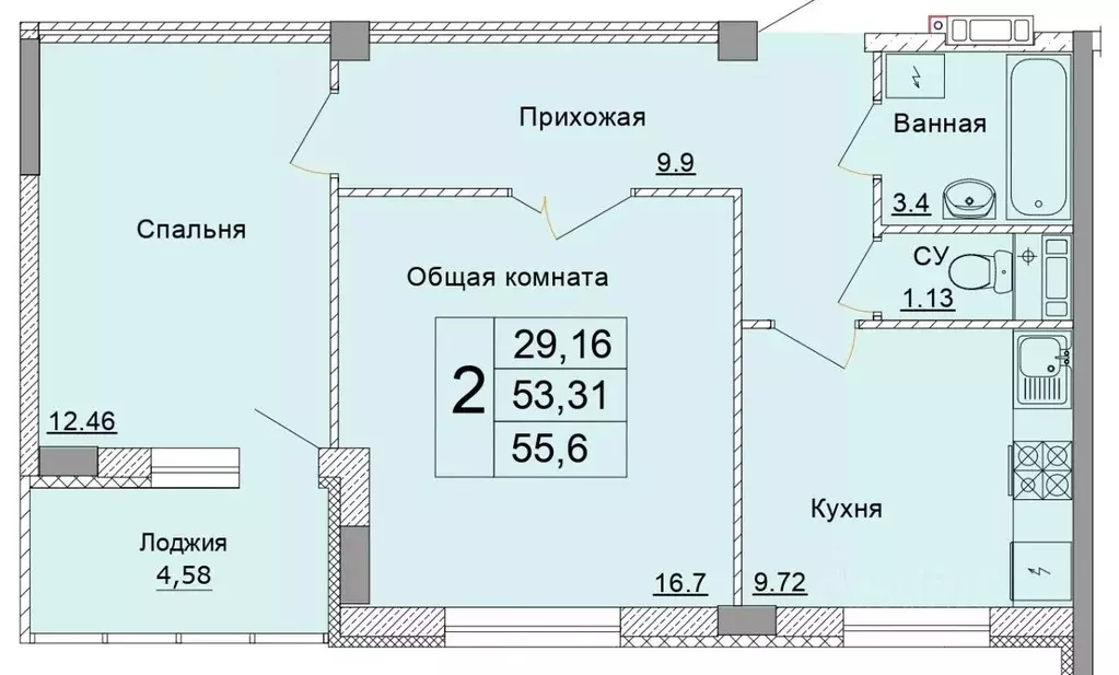 2-к кв. Белгородская область, Старый Оскол Степной мкр, 33Е (55.6 м) - Фото 0