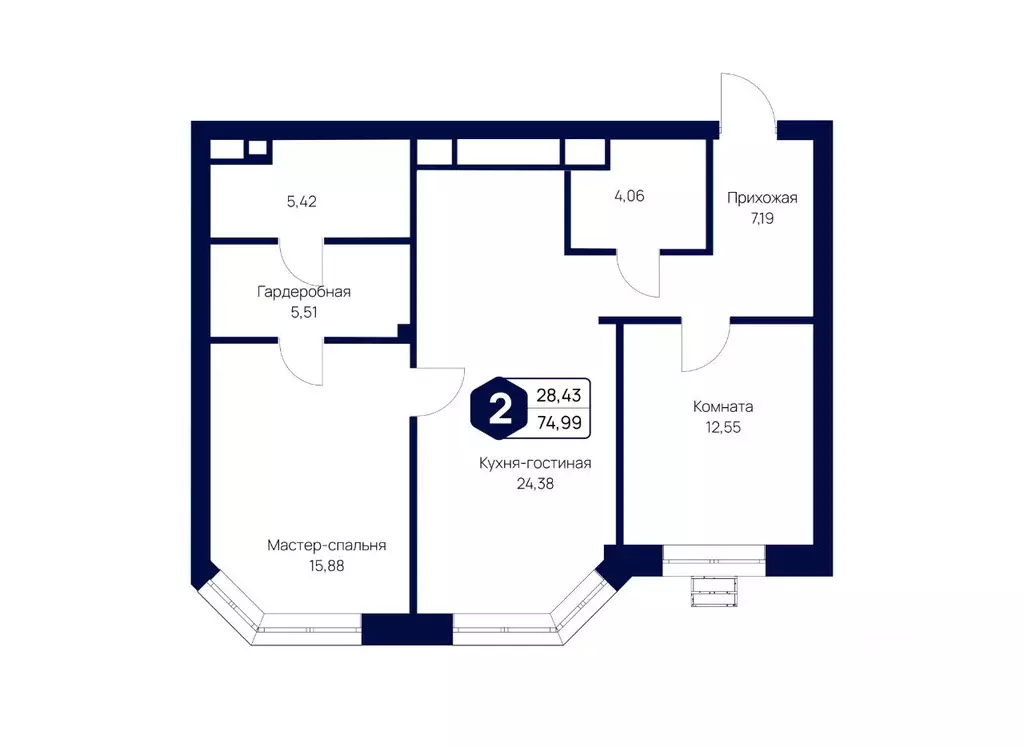 2-к кв. Московская область, Дмитровский муниципальный округ, с. ... - Фото 2