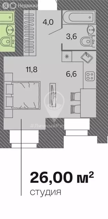 1-комнатная квартира: Рязань, район Приокский, улица Молодцова, 24 (26 ... - Фото 1