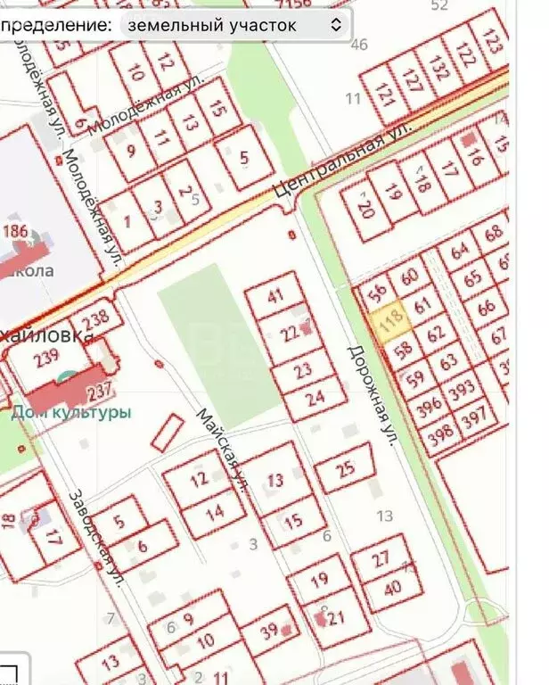 Участок в деревня Михайловка, Дорожная улица (9.22 м) - Фото 1