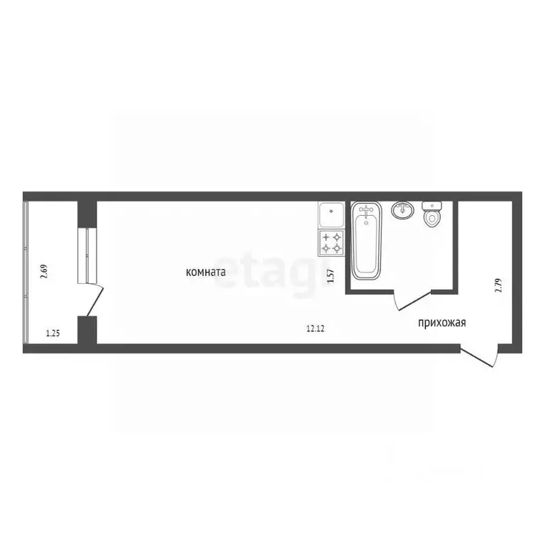 Студия Красноярский край, Красноярск Норильская ул., 5 (31.5 м) - Фото 2