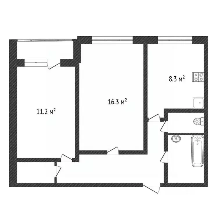 2-к кв. Калужская область, Обнинск просп. Маркса, 6 (51.1 м) - Фото 2