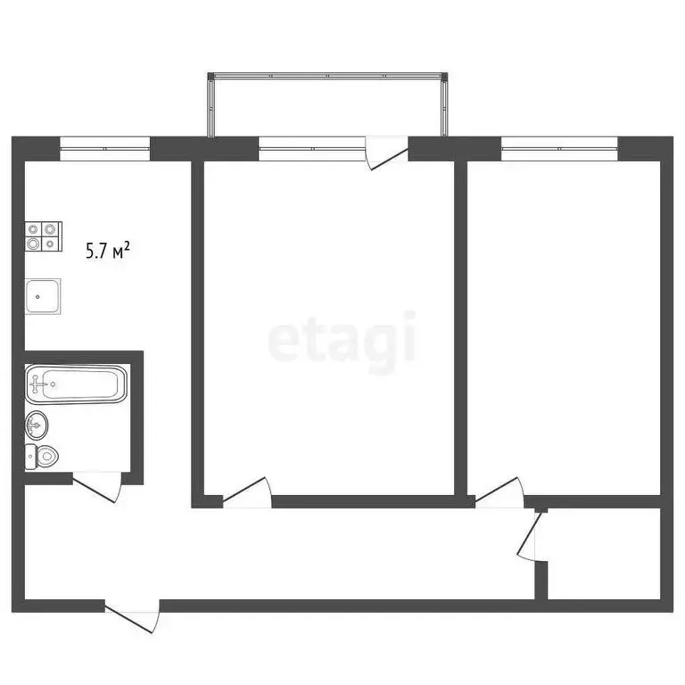 2-комнатная квартира: Самара, улица Гая, 17 (42 м) - Фото 0