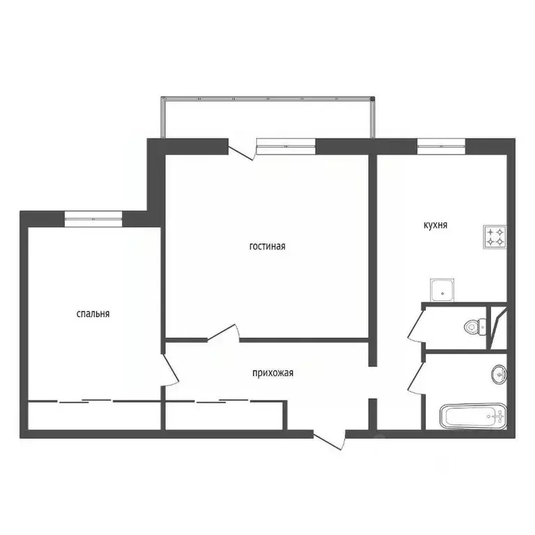 2-к кв. Красноярский край, Красноярск 9 Мая ул., 54А (52.7 м) - Фото 2