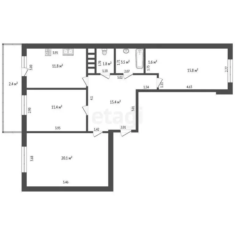 3-комнатная квартира: Пермь, Переселенческая улица, 98 (84 м) - Фото 0