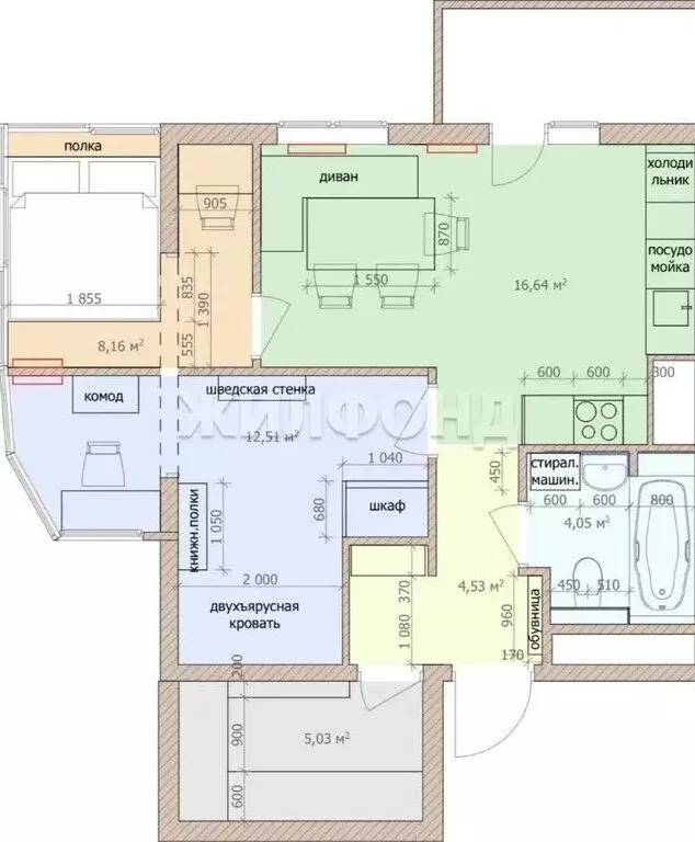 2-комнатная квартира: Сочи, микрорайон Новый Сочи, Санаторная улица, ... - Фото 2