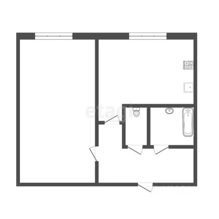 1-к кв. Тюменская область, Тюмень ул. Пермякова, 24 (30.0 м) - Фото 2