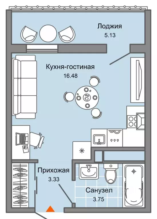 Студия Ульяновская область, Ульяновск Новый Город мкр, 10-й кв-л, Юлла ... - Фото 0