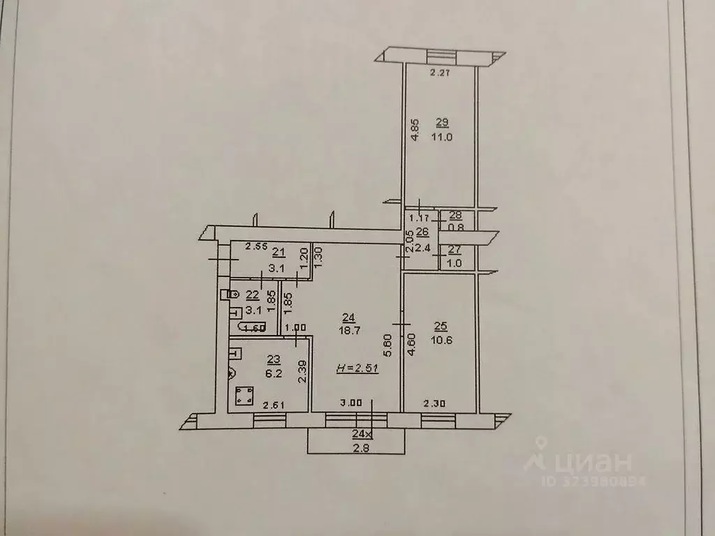 3-к кв. Ростовская область, Ростов-на-Дону просп. Ленина, 93/3 (56.0 ... - Фото 2