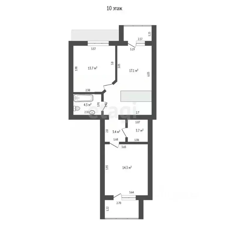 4-к кв. Тамбовская область, Тамбов ул. Рылеева, 59Ак7Б (97.2 м) - Фото 1