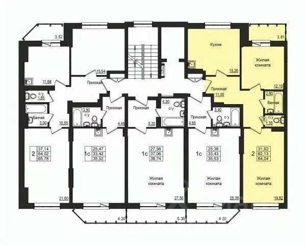 2-к кв. Новосибирская область, Новосибирск Вилюйская ул., 6 (61.9 м) - Фото 1