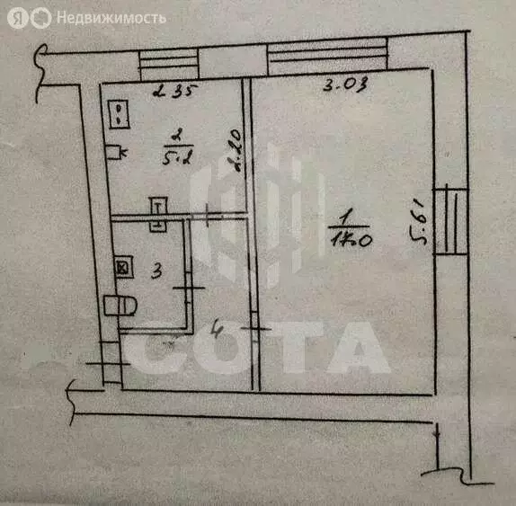 1-комнатная квартира: Воронеж, улица Кулибина, 13 (30 м) - Фото 0