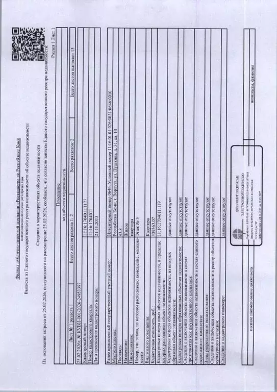 Свободной планировки кв. Коми, Воркута ул. Пушкина, 31 (43.8 м) - Фото 1