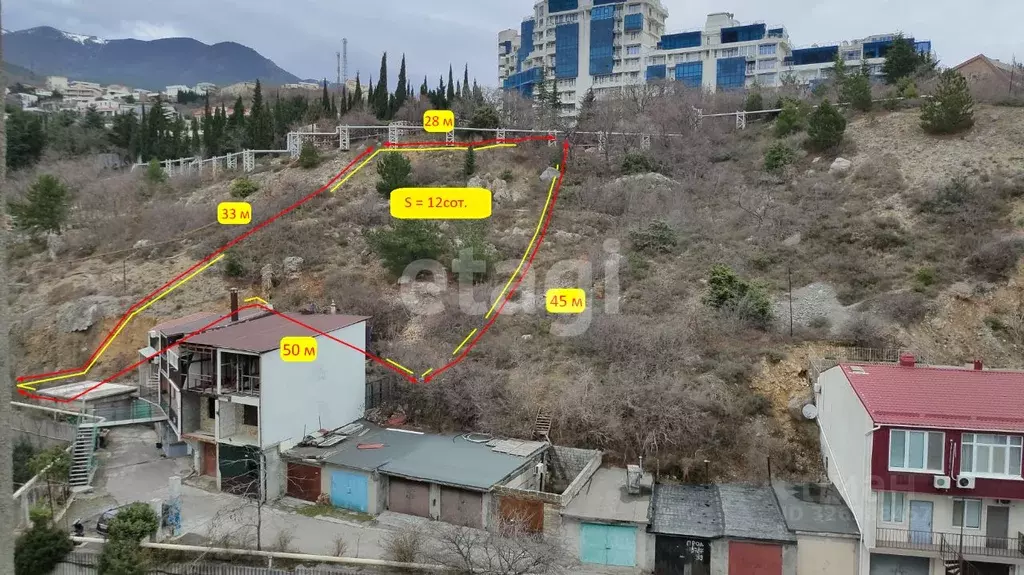 Участок в Крым, Ялта муниципальный округ, Гурзуф пгт ул. Строителей, ... - Фото 1