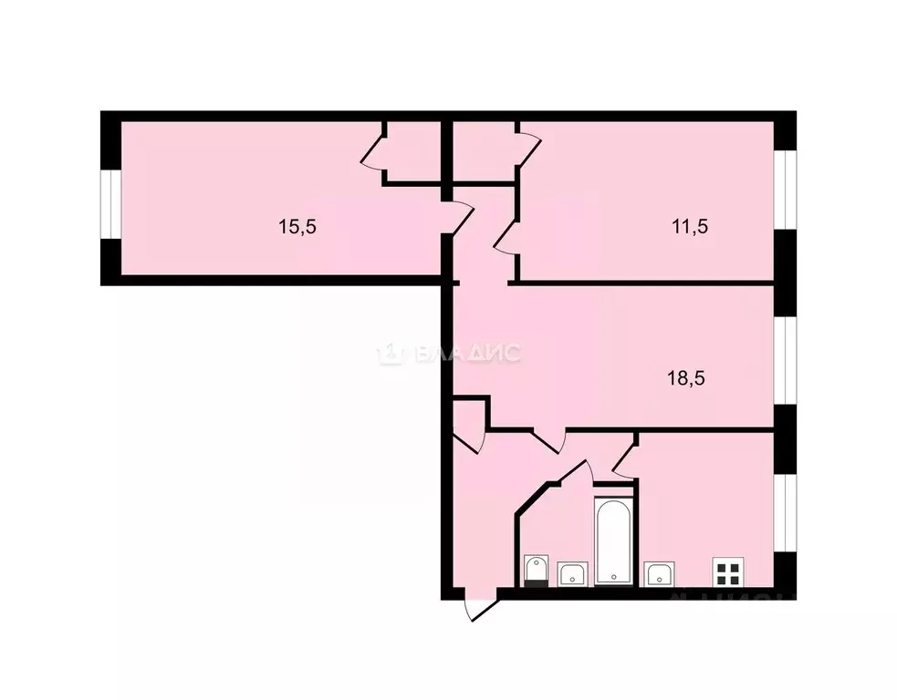 3-к кв. Санкт-Петербург бул. Красных Зорь, 12 (58.5 м) - Фото 1