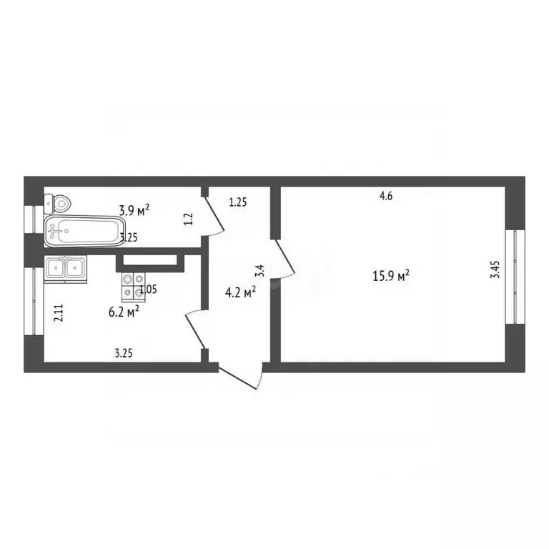 1-к кв. Архангельская область, Котлас ул. Джамбула, 11 (30.2 м) - Фото 2
