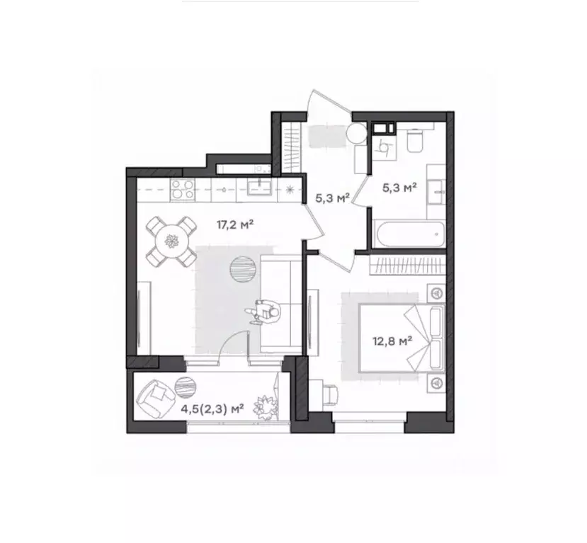 1-к кв. Ярославская область, Ярославль Тутаевское ш., 93Б (42.9 м) - Фото 1