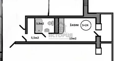 Квартира-студия: Красноярск, Караульная улица, 39 (24.5 м) - Фото 0