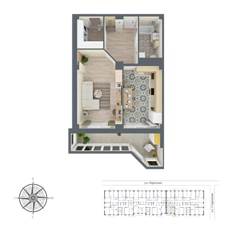 1-к кв. Карачаево-Черкесия, Черкесск Парковая ул., 10 (65.15 м) - Фото 1