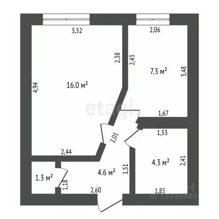 1-к кв. Амурская область, Благовещенск ул. Василенко, 14/3 (33.5 м) - Фото 1