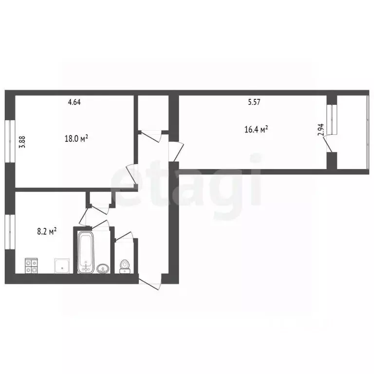 2-к кв. Москва проезд Серебрякова, 3 (57.6 м) - Фото 2
