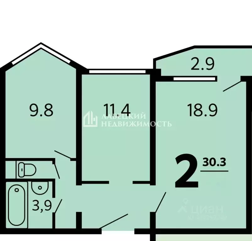 2-к кв. Московская область, Балашиха ул. Свердлова, 38 (51.4 м) - Фото 2